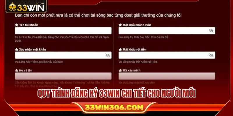 Các bước tạo tài khoản 33WIN chi tiết và dễ thực hiện 